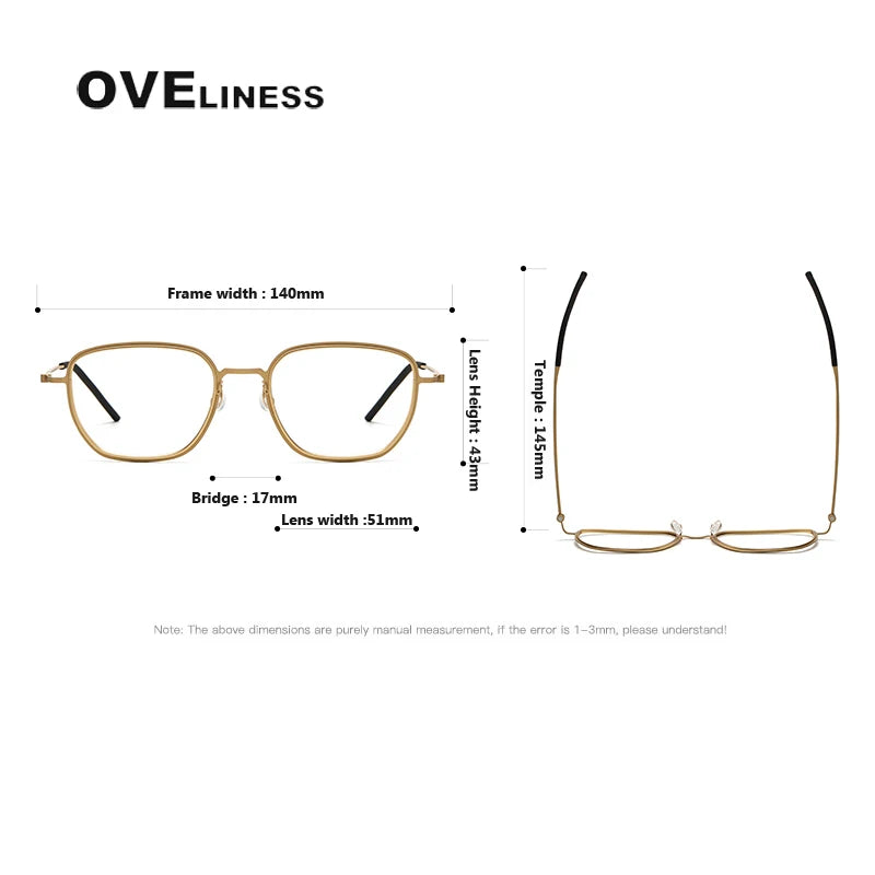 Oveliness Unisex Full Rim Square Titanium Eyeglasses 5527 Full Rim Oveliness