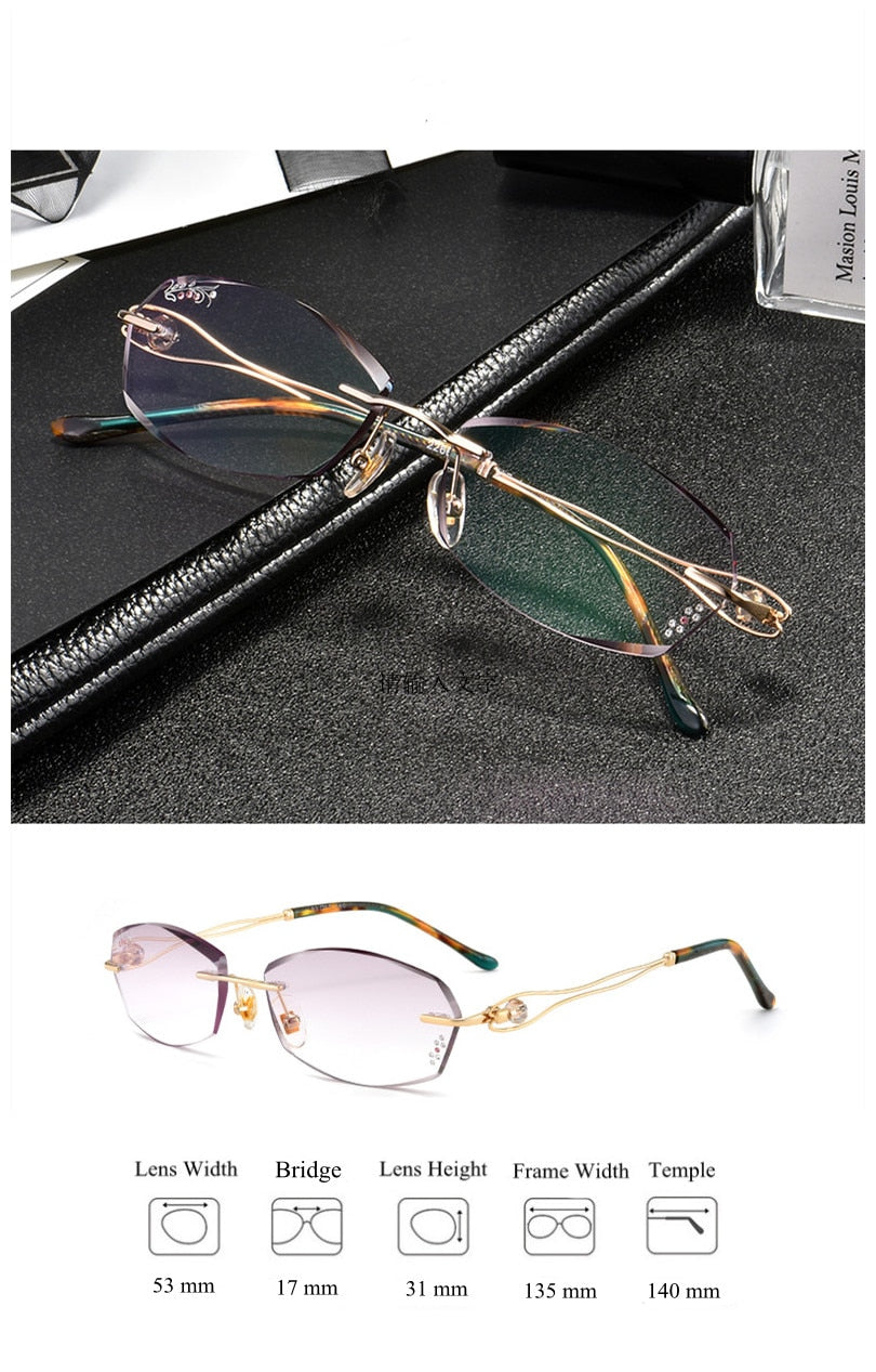 Chashma Women's Rimless Oval Titanium Eyeglasses 2267 Rimless Chashma