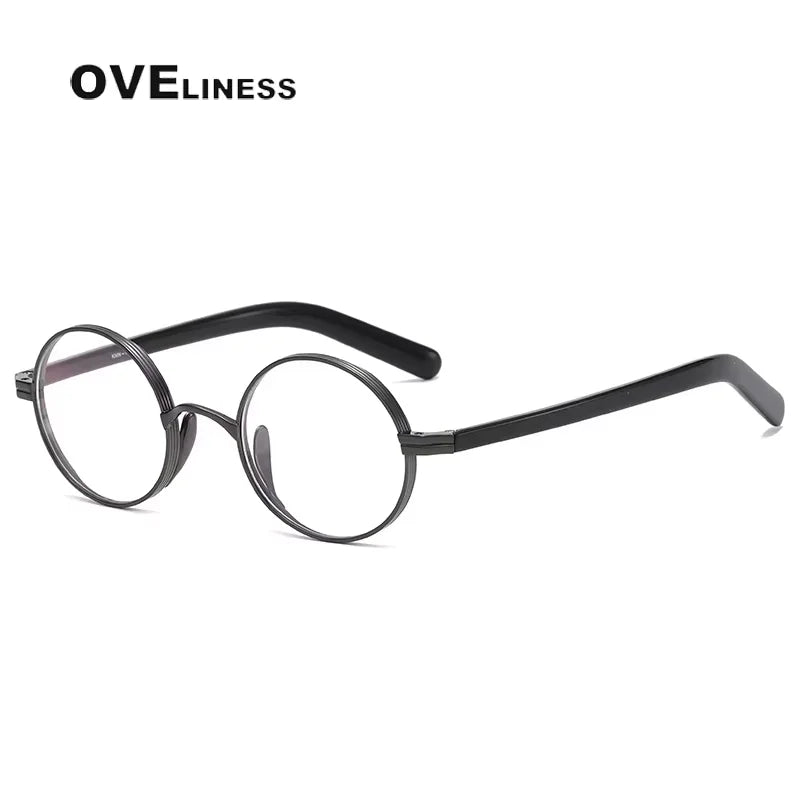 Oveliness Women's Full Rim Round Titanium Eyeglasses 91101