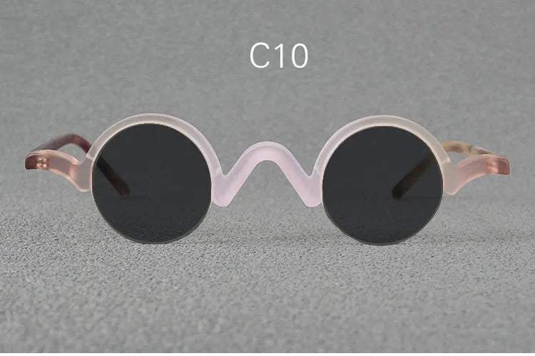 Yujo Unisex Semi Rim Round Acetate Polarized Sunglasses 35mm Sunglasses Yujo C10 China