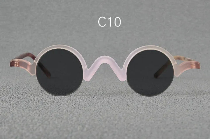 Yujo Unisex Semi Rim Round Acetate Polarized Sunglasses 35mm Sunglasses Yujo C10 China 
