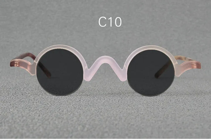 Yujo Unisex Semi Rim Round Acetate Polarized Sunglasses 35mm Sunglasses Yujo C10 China