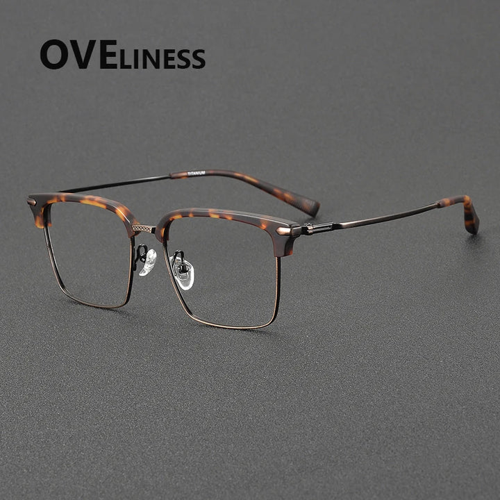 Oveliness Unisex Full RIm Square Acetate Titanium Eyeglasses 82004