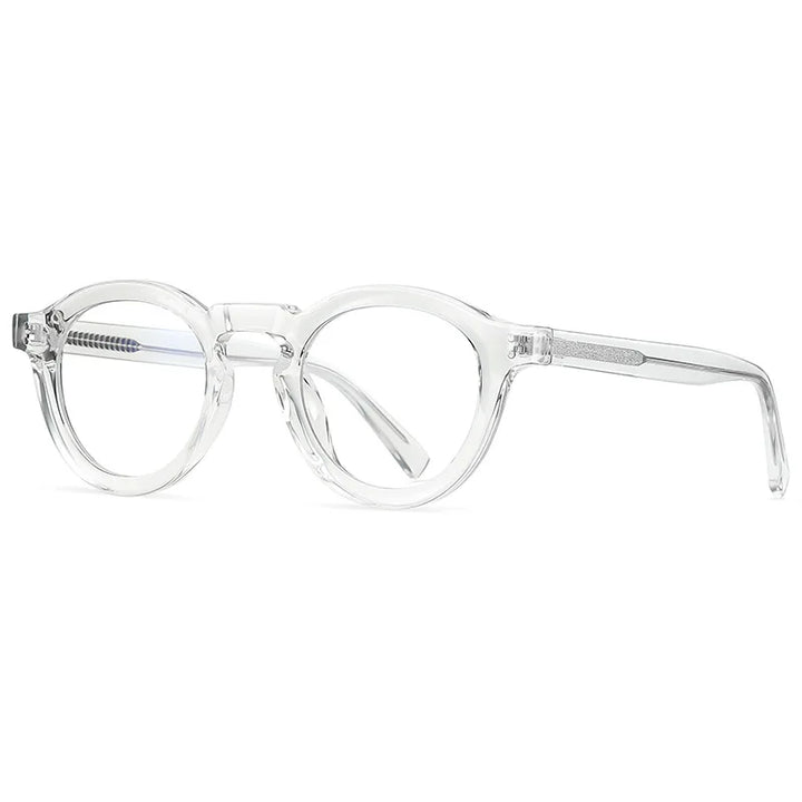 Kocolior Unisex Full Rim Small Round Acetate Eyeglasses Xk2090 Full Rim Kocolior Transparent