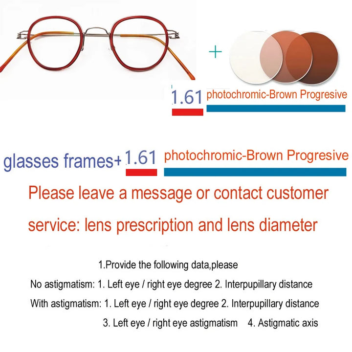 Yujo Unisex Full Rim Polygon Steel Acetate Custom Eyeglasses 614150