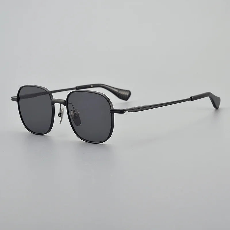Black Mask Unisex Full Rim Square Titanium Polarized Sunglasses 151dt Sunglasses Black Mask Black-Gray As Shown