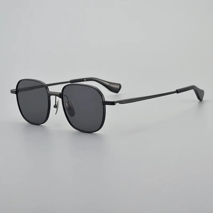 Black Mask Unisex Full Rim Square Titanium Polarized Sunglasses 151dt Sunglasses FuzWeb  Black-Gray As Shown 