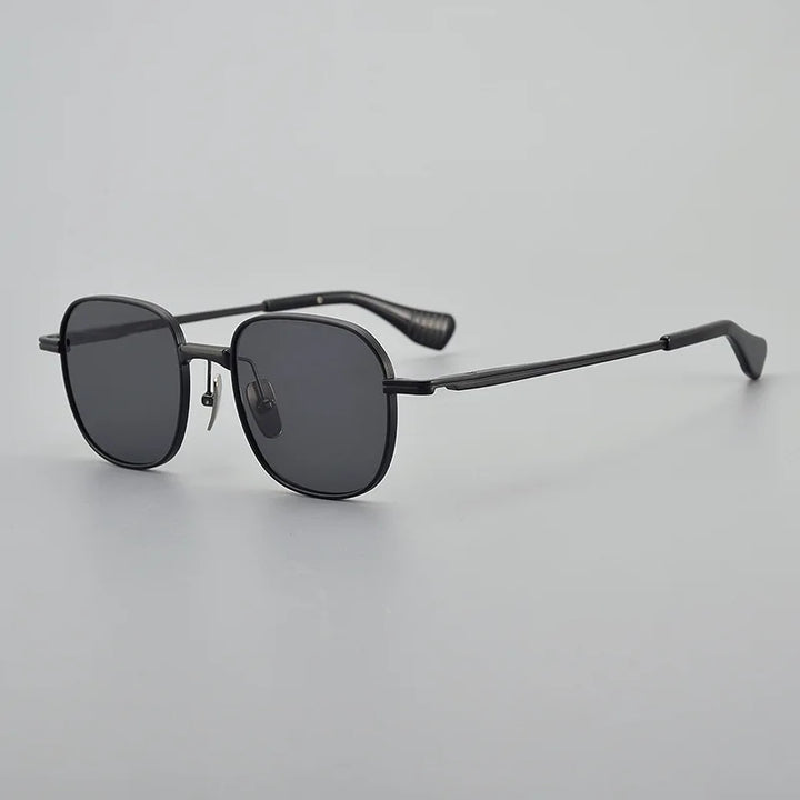 Black Mask Unisex Full Rim Square Titanium Polarized Sunglasses 151dt Sunglasses Black Mask Black-Gray As Shown