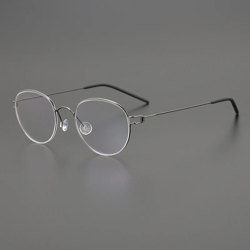 Black Mask Women's Full Rim Oval Screwless Titanium Eyeglasses 634134