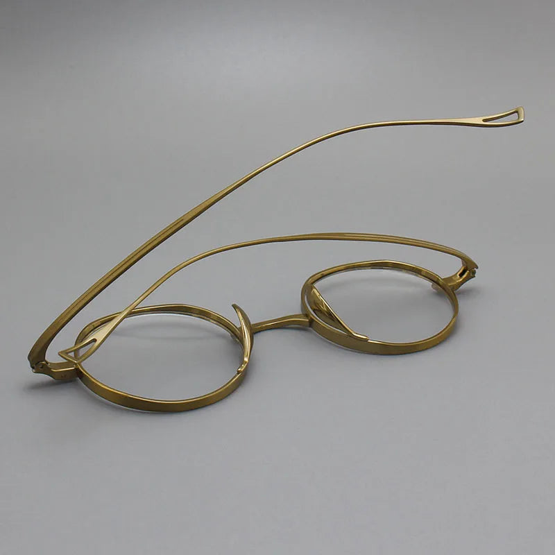 Yujo Unisex Full Rim Round Titanium Eyeglasses Y4345 Full Rim Yujo