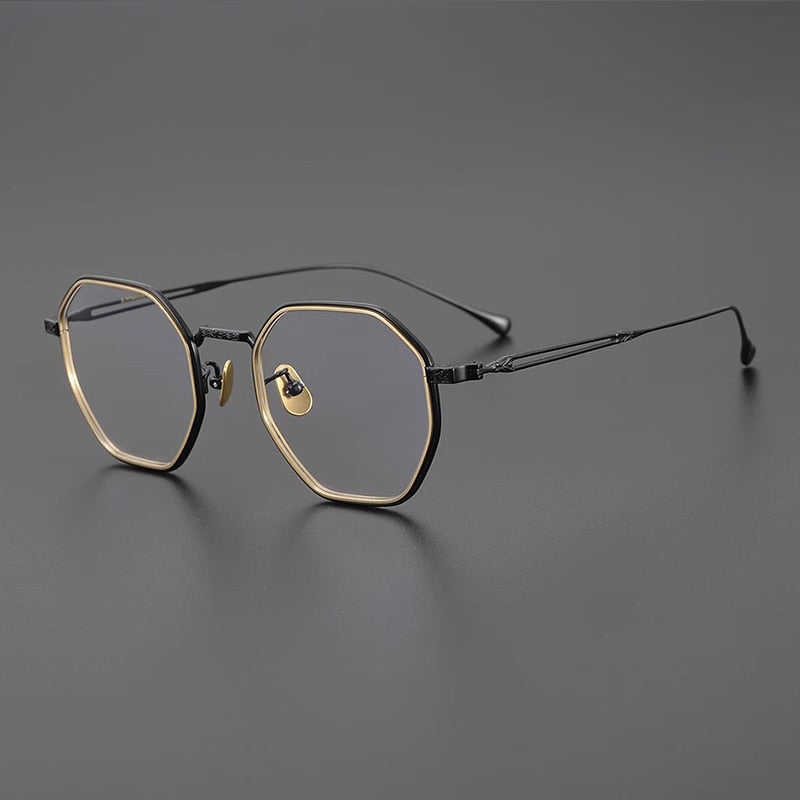 Gatenac Unisex Full Rim Polygon Titanium Eyeglasses Gxyj1124 Full Rim Gatenac
