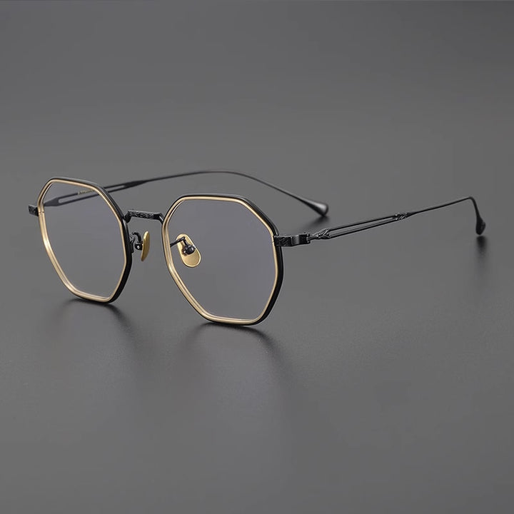 Gatenac Unisex Full Rim Polygon Titanium Eyeglasses Gxyj1124 Full Rim Gatenac