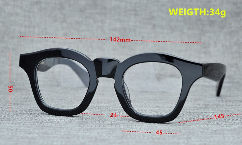 Cubojue Unisex Full Rim Square Acetate Myopic Reading Glasses 502445 Reading Glasses Cubojue