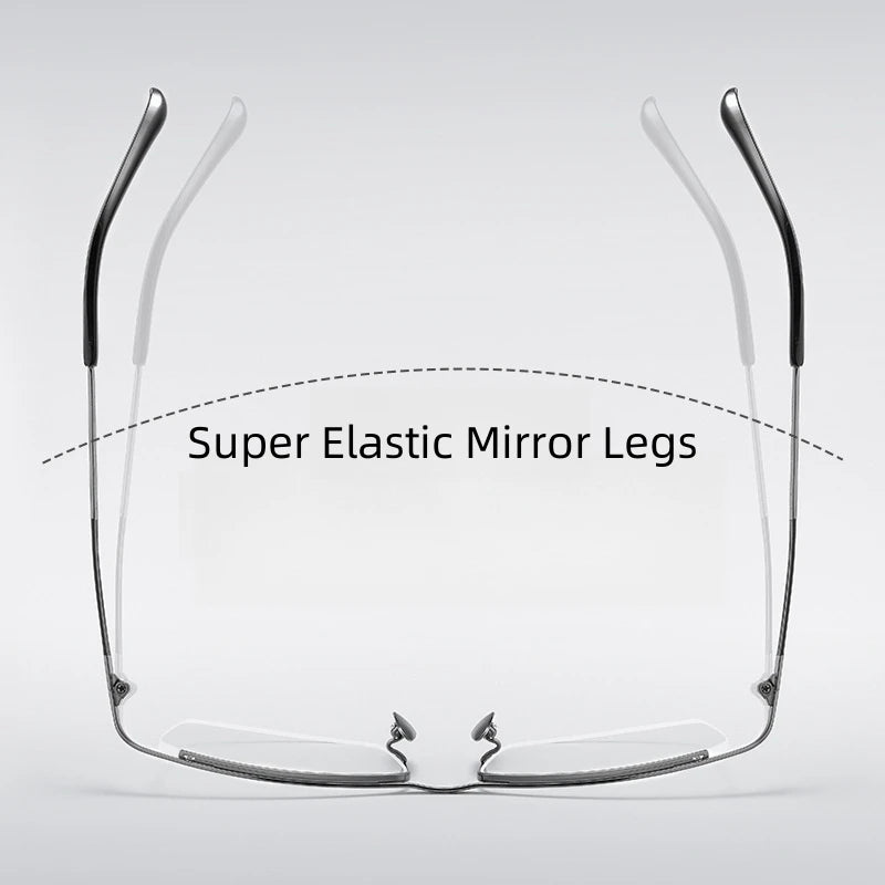 Hdcrafter Unisex Semi Rim Square Titanium Eyeglasses 80015 Semi Rim Hdcrafter Eyeglasses