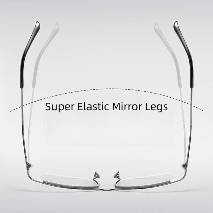 Hdcrafter Unisex Semi Rim Square Titanium Eyeglasses 80015 Semi Rim Hdcrafter Eyeglasses