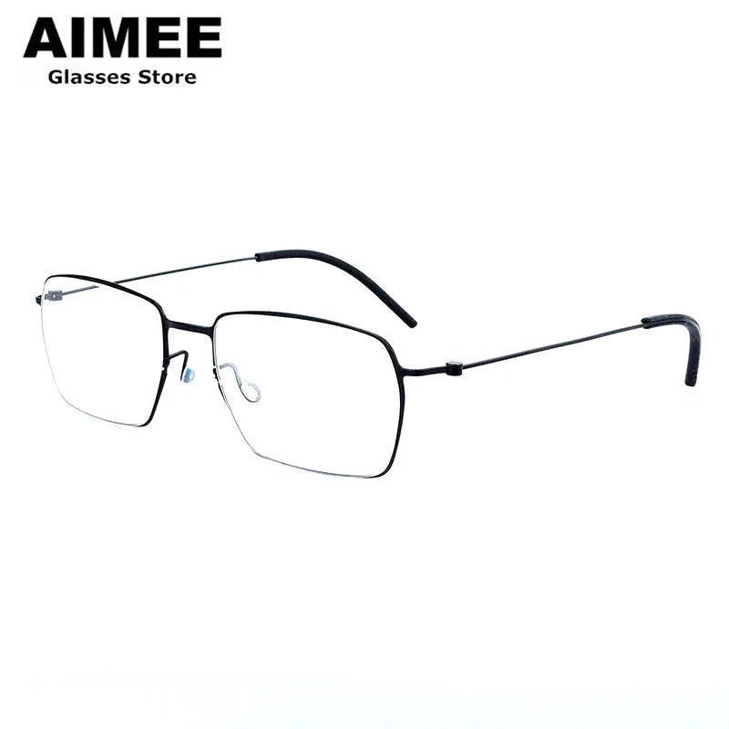 Aimee Unisex Full Rim Square Screwless Titanium Eyeglasses 15509