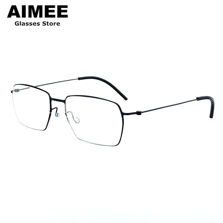 Aimee Unisex Full Rim Square Screwless Titanium Eyeglasses 15509