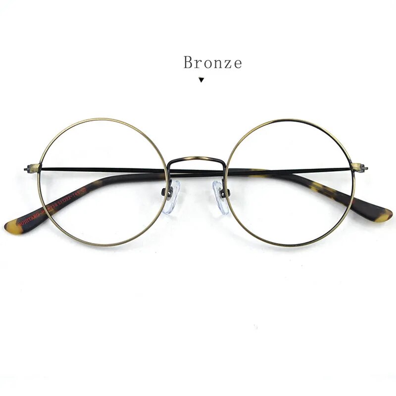 Hdcrafter Unisex Full Rim Round Titanium Eyeglasses 2282 Full Rim Hdcrafter Eyeglasses Bronze