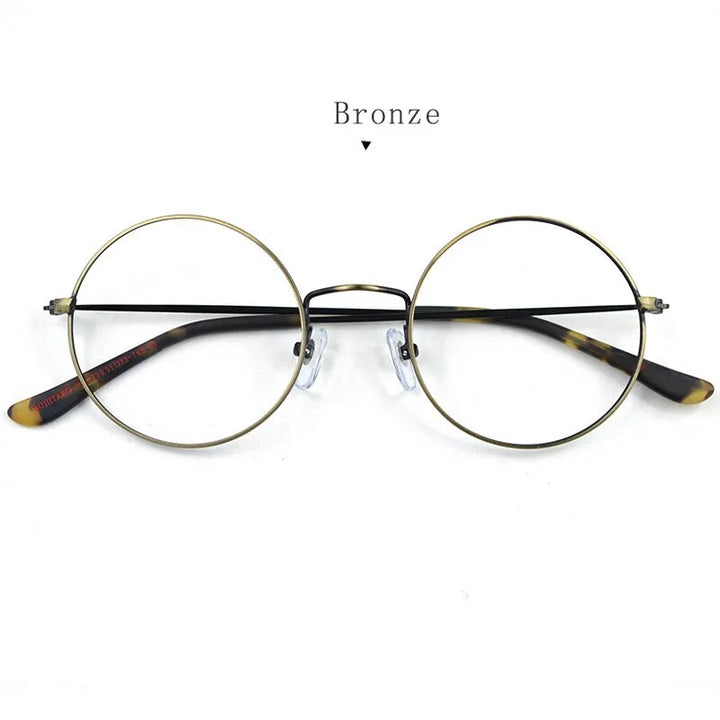 Hdcrafter Unisex Full Rim Round Titanium Eyeglasses 2282 Full Rim Hdcrafter Eyeglasses Bronze