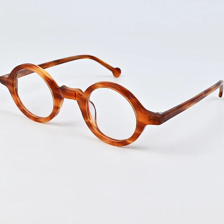 Hewei Women's Full Rim Round Acetate Eyeglasses 94212 Full Rim Hotochki C3 CHINA