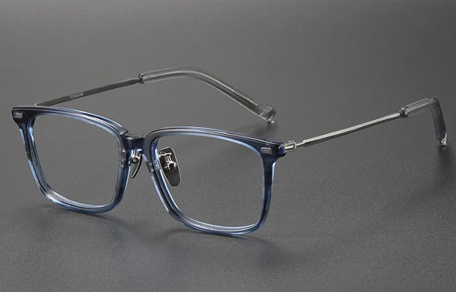 Oveliness Women's Full Rim Square Acetate Titanium Eyeglasses 81485