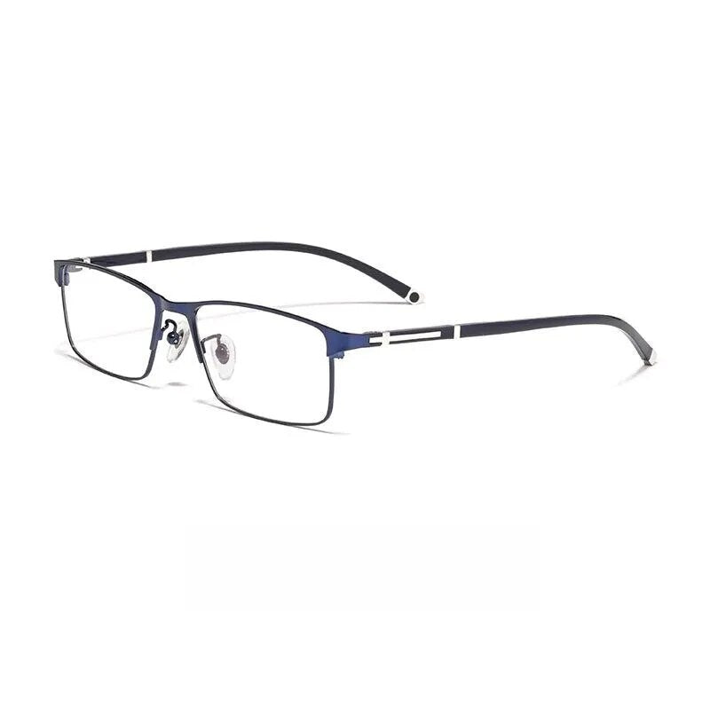 Yimaruili Men's Full Semi Rim Square Alloy Eyeglasses P9211 P9212 Semi Rim Yimaruili Eyeglasses P9212 Blue