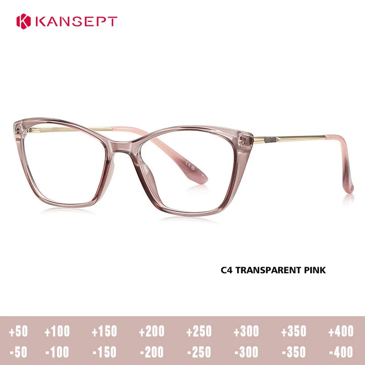 Kansept Women's Full Rim Square Tr 90 Alloy Reading Glasses 62208