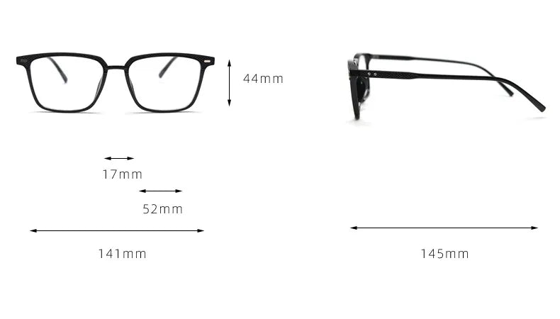 CCspace Unisex Full Rim Square Tr 90 Titanium Eyeglasses 56902 Full Rim CCspace