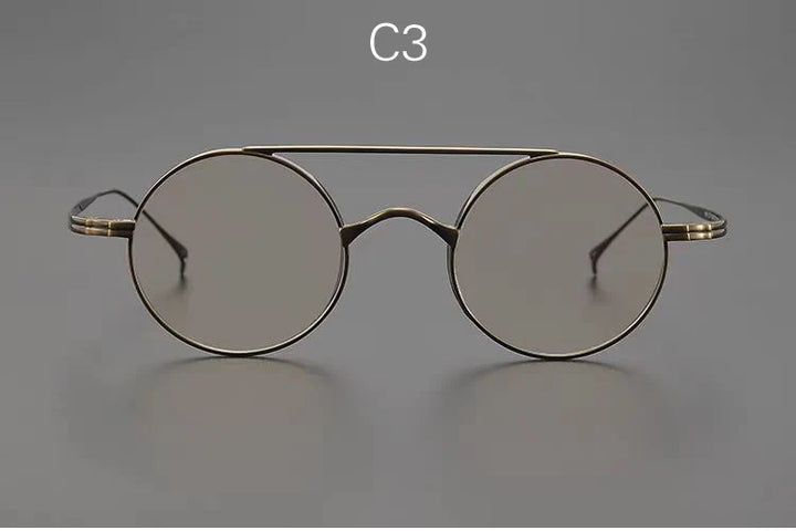 Yujo Women's Full Rim Round Double Bridge Titanium Eyeglasses 13522 Full Rim Yujo C3 CHINA