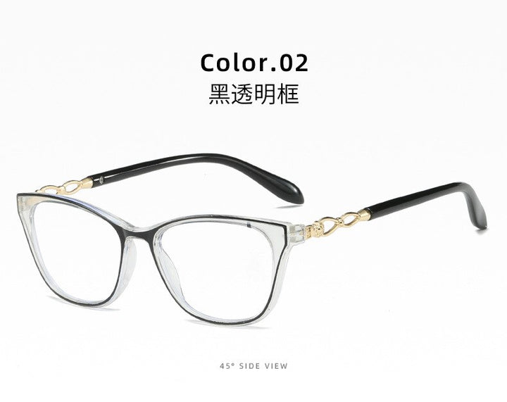 CCspace Women's Full Rim Square Acetate Hyperopic Reading Glasses 56156 Reading Glasses CCspace +100 BlackClear