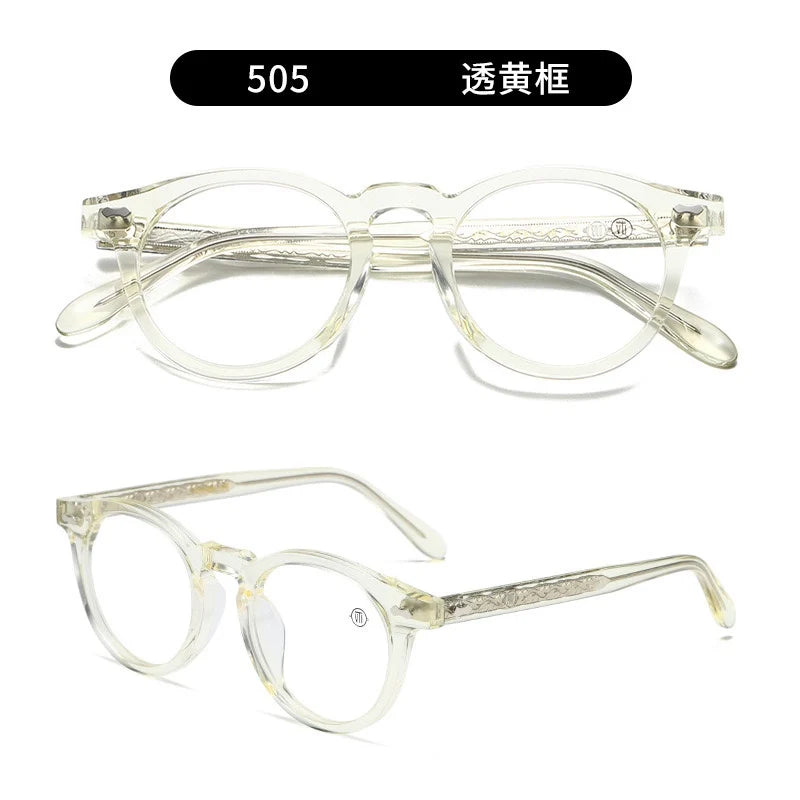 Nobler Unisex Full Rim Round Cat Eye Acetate Eyeglasses C505 Full Rim Nobler C7