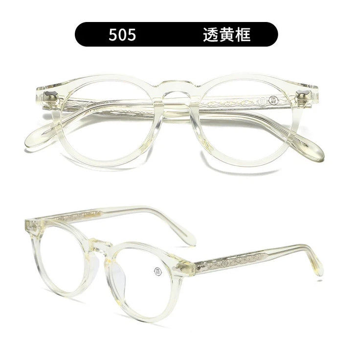 Nobler Unisex Full Rim Round Cat Eye Acetate Eyeglasses C505 Full Rim Nobler C7