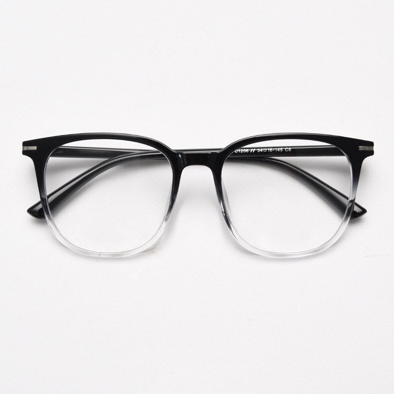 CCspace Unisex Full Rim Square Tr 90 Titanium Eyeglasses 56736 Full Rim CCspace C8BlackClear