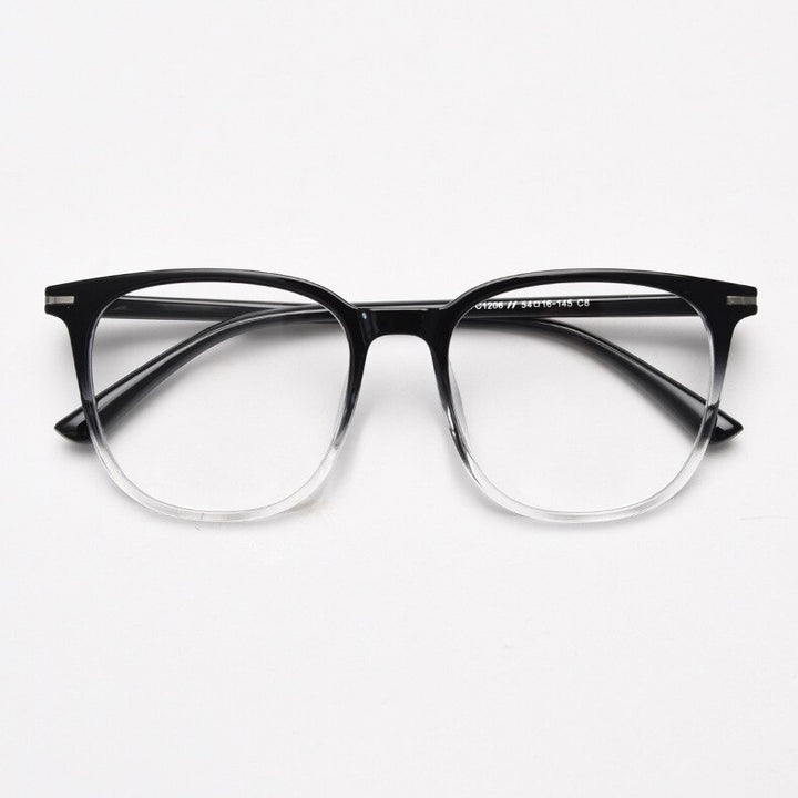 CCspace Unisex Full Rim Square Tr 90 Titanium Eyeglasses 56736 Full Rim CCspace C8BlackClear