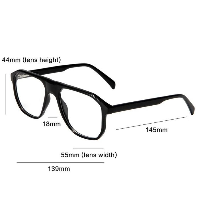 Gatenac Unisex Full Rim Square Acetate Eyeglasses Gxyj1135 Full Rim Gatenac