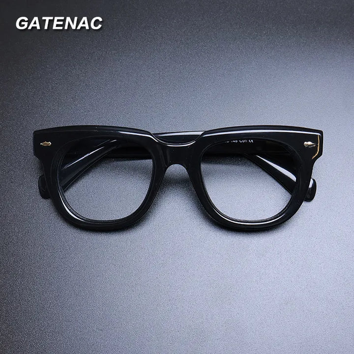 Gatenac Unisex Full Rim Square Acetate Eyeglasses Gxyj1134 Full Rim Gatenac