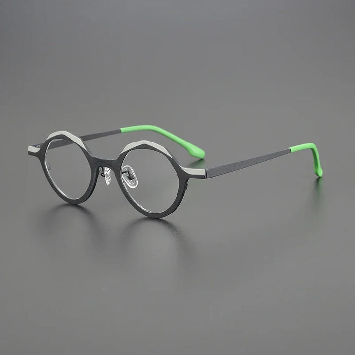 Hewei Unisex Full Rim Irregular Round Titanium Eyeglasses 13922 Full Rim Hewei C4 CHINA