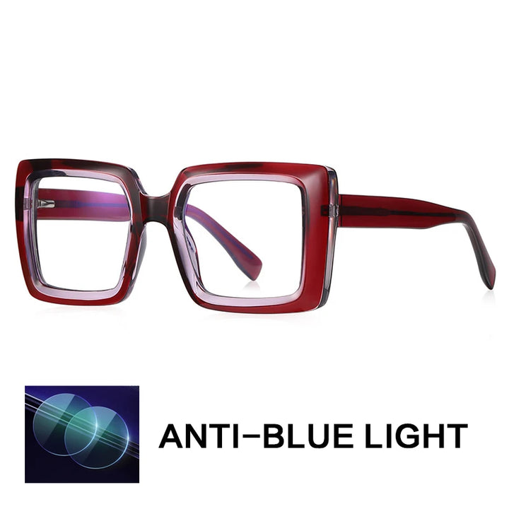 Gatenac Women's Full Rim Square Tr 90 Titanium Reading Glasses Gxy2170