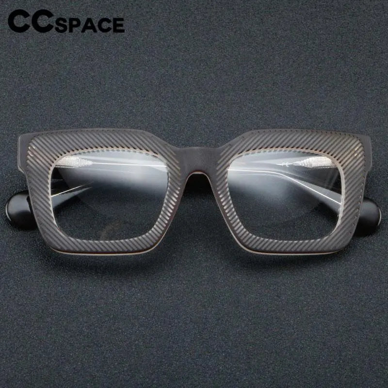 CCspace Unisex Full Rim Square Acetate Eyeglasses 56911 Full Rim CCspace