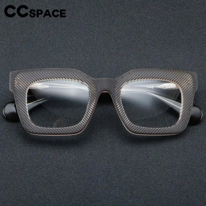 CCspace Unisex Full Rim Square Acetate Eyeglasses 56911 Full Rim CCspace