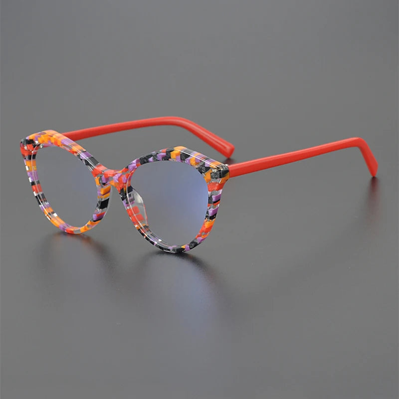 Nobler Unisex Full Rim Round Cat Eye Acetate Eyeglasses 19297 Full Rim Nobler C5