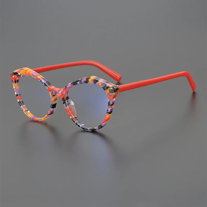 Nobler Unisex Full Rim Round Cat Eye Acetate Eyeglasses 19297 Full Rim Nobler C5