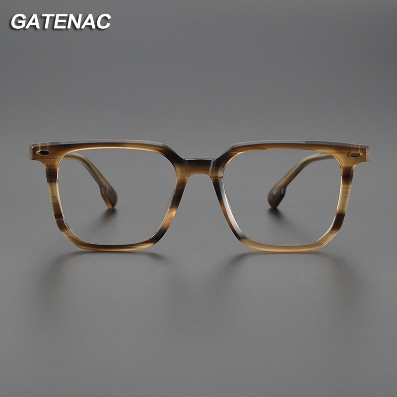 Gatenac Unisex Full Rim Square Acetate EyeglassesGxyj1094 Full Rim Gatenac