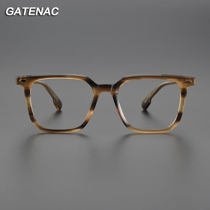 Gatenac Unisex Full Rim Square Acetate EyeglassesGxyj1094 Full Rim Gatenac