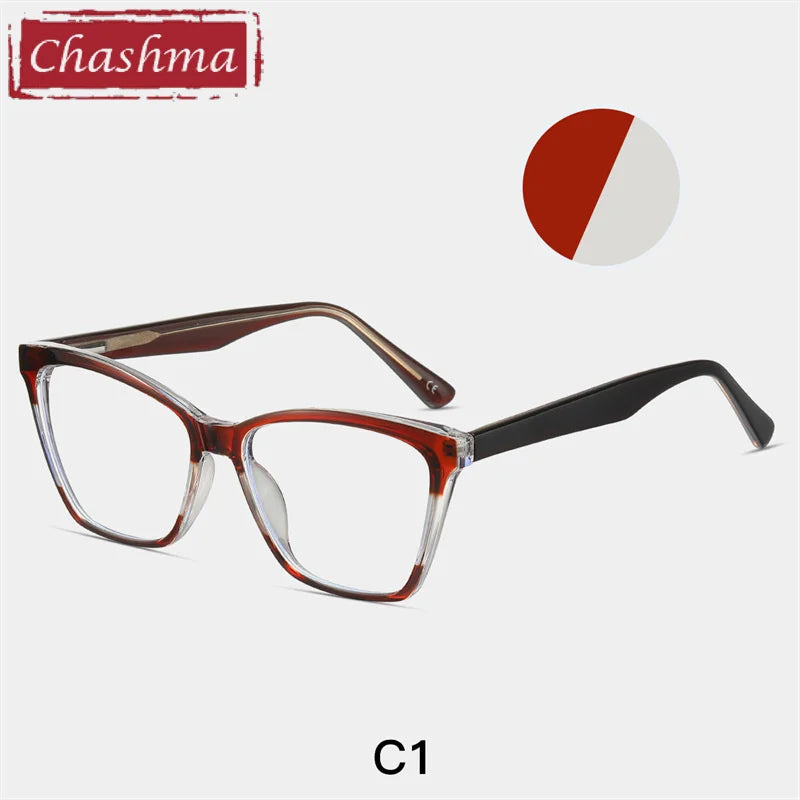 Chashma Women's Full Rim Square Cat Eye Tr 90 Titanium Eyeglasses 887222
