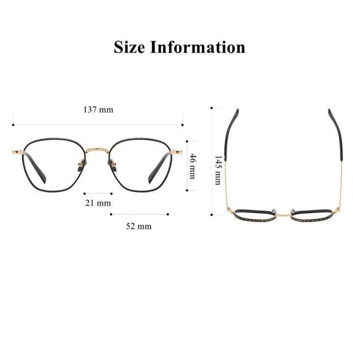 Chashma Ottica Unisex Full Rim Oval Titanium Eyeglasses 3101 Full Rim Chashma Ottica