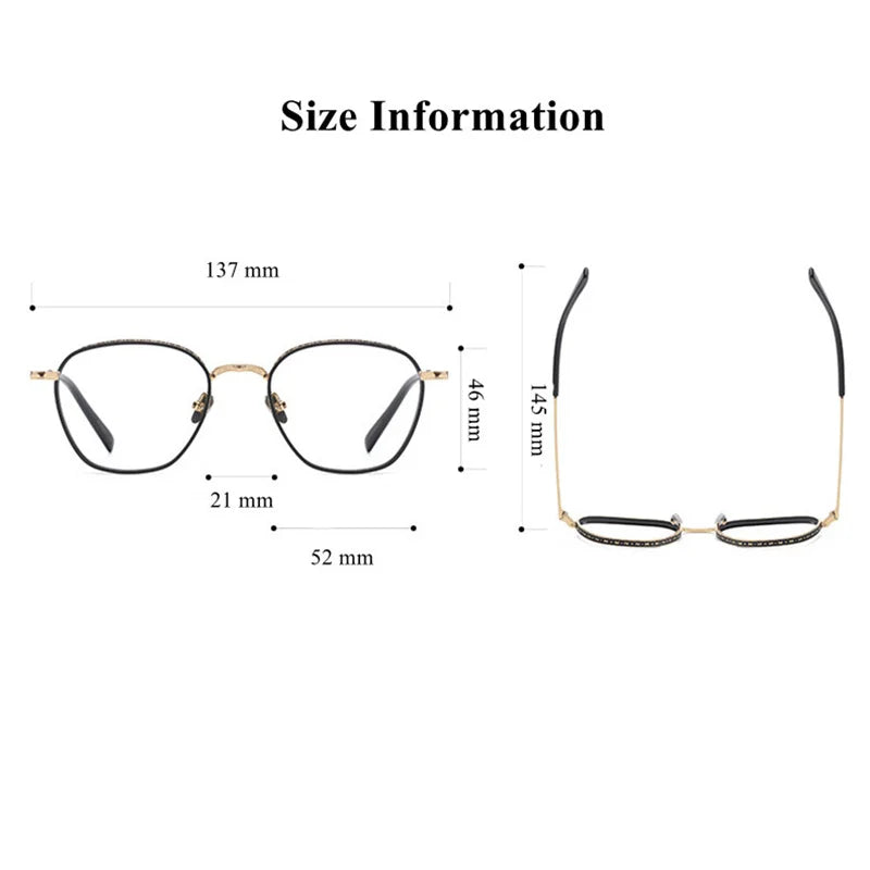 Chashma Ottica Unisex Full Rim Oval Titanium Eyeglasses 3101 Full Rim Chashma Ottica