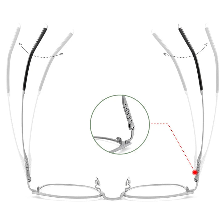 Gmei Unisex Full Rim Square Titanium Eyeglasses 2101 Full Rim Gmei Optical