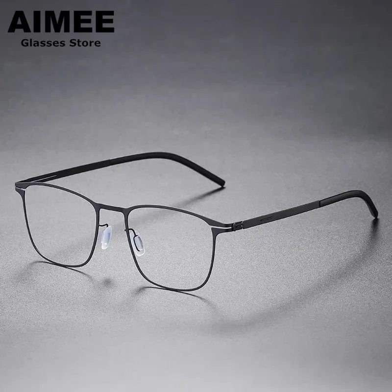 Aimee Unisex Full Rim Square Screwless Steel Eyeglasses 61499