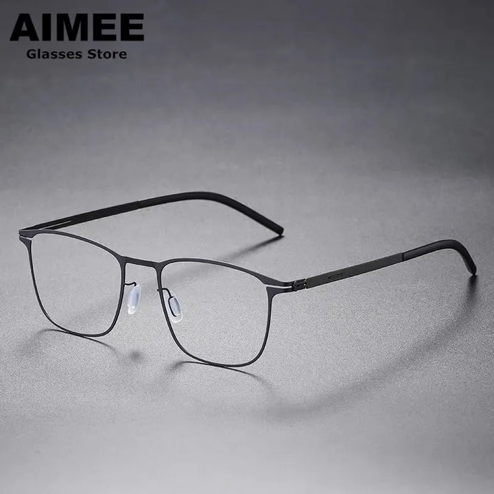 Aimee Unisex Full Rim Square Screwless Steel Eyeglasses 61499